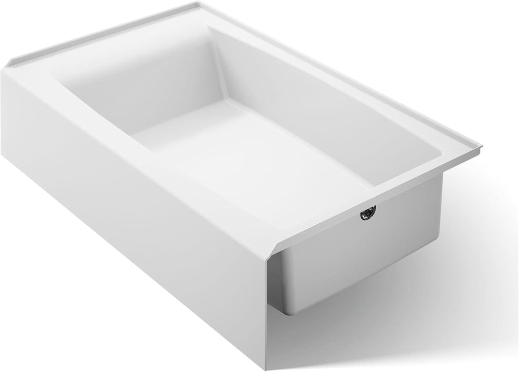 Kohler K-26107-RA-0 Entity 60" x 36" Alcove Bath, Right Drain, White