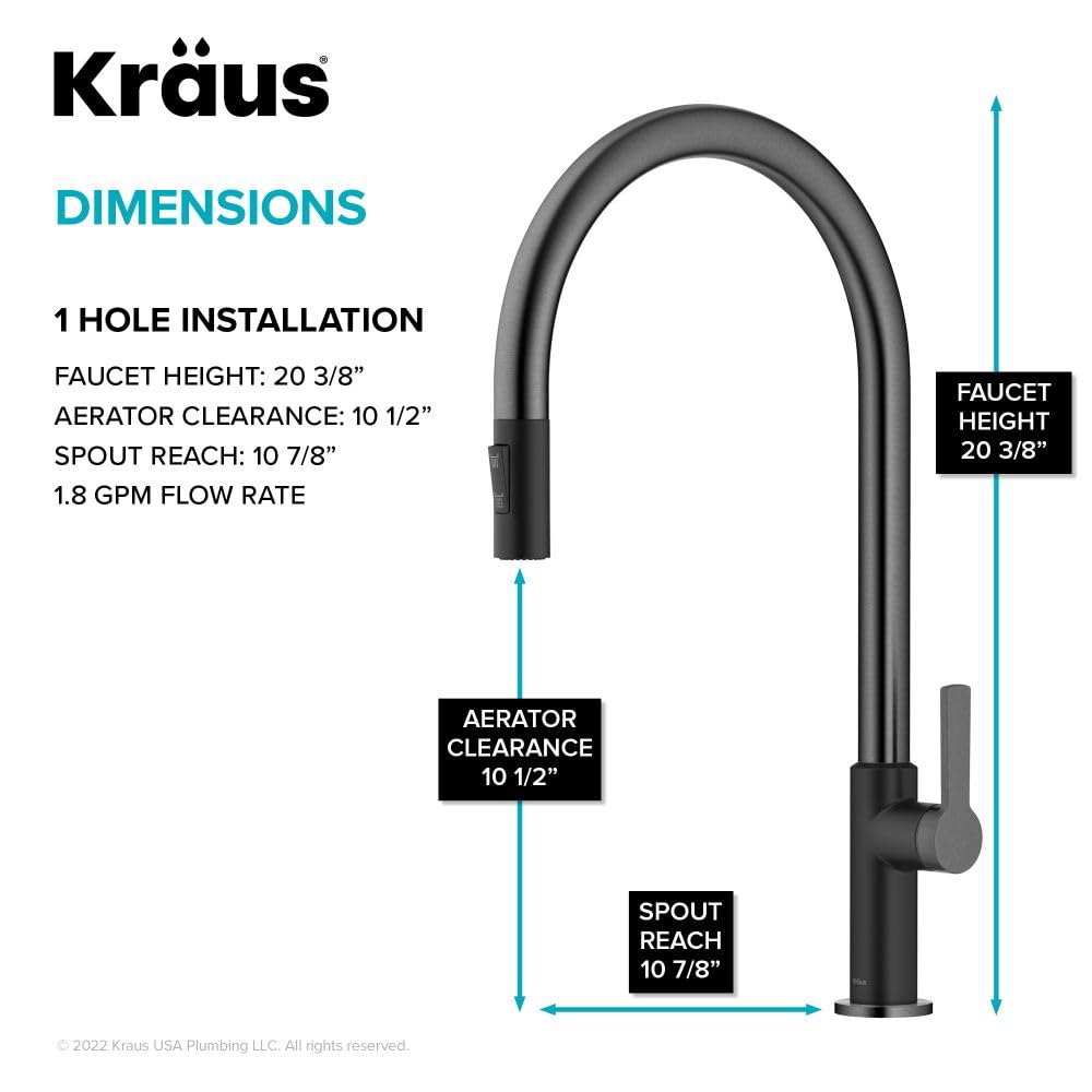 KRAUS Spot Free Stainless Steel Pull Down Kitchen Faucet KPF-2820SFS