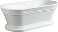 Vanity Art 59 x 30 Inches Freestanding Bathtub Acrylic Modern Stand Alone Soaking Tub with UPC Certified Slotted Overflow and Pop-up Center Drain, White VA6610-S