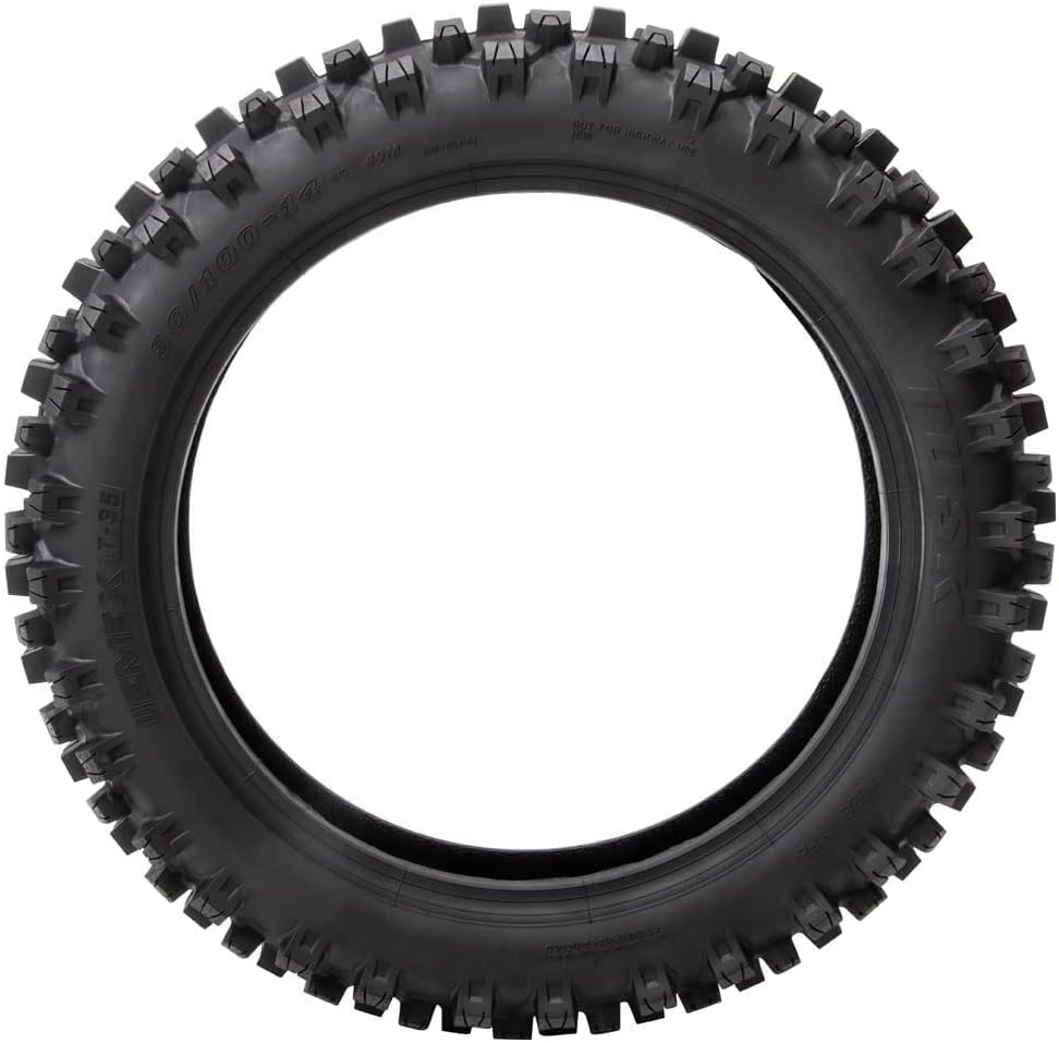 Tusk EMEX T-35 Soft/Intermediate Terrain Dirt Bike Front and Rear Tire Set ¨C Front 80/100x21 & Rear 120/90x18 ¨C Deep Tread Off-Road Trail Tires ¨C Tube Type Motocross Motorcycle Tires
