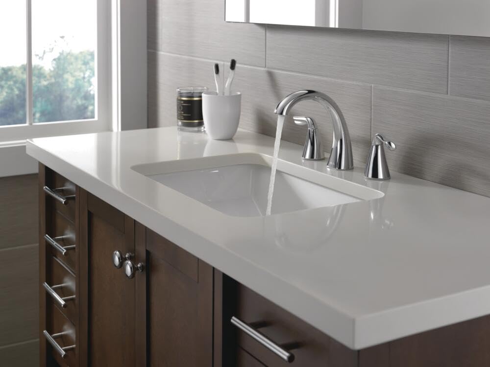 Delta Arvo Brushed Gold Faucet 3 Hole, 8 Inch Widespread Bathroom Sink Faucet for Vanity, Push-Pop Drain Assembly, Champagne Bronze 35840LF-CZ