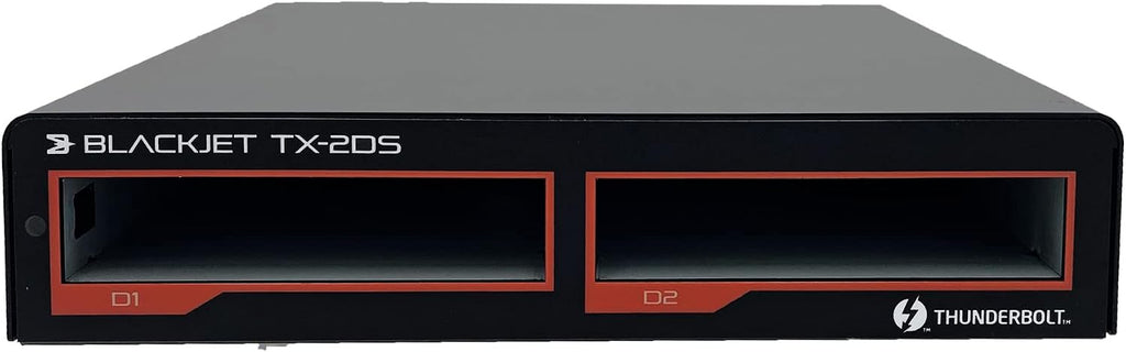 Blackjet TX-2DS Thunderbolt 3 Cinema Dock System â 2-Bay Modular Media & NVMe Workflow Dock for Pro Video Editing, DIT, and Studio Production â Thunderbolt 4 / USB4 Compatible â Apple Mac & Windows