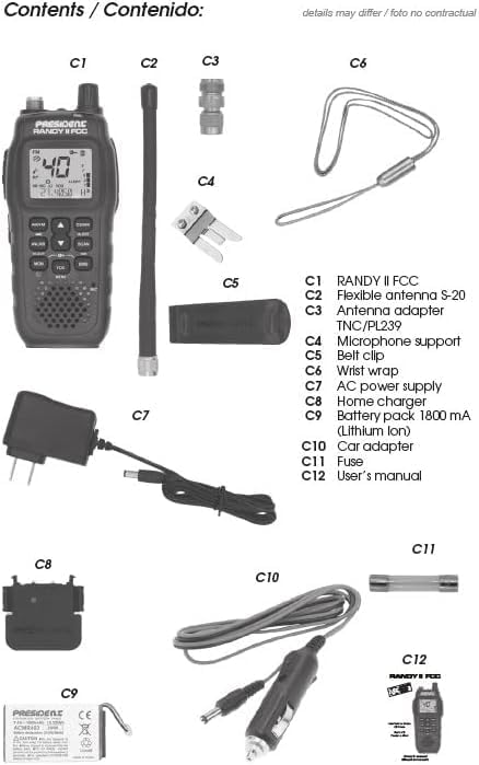 President Electronics RANDYII Handheld Radio With Large Lcd Screen