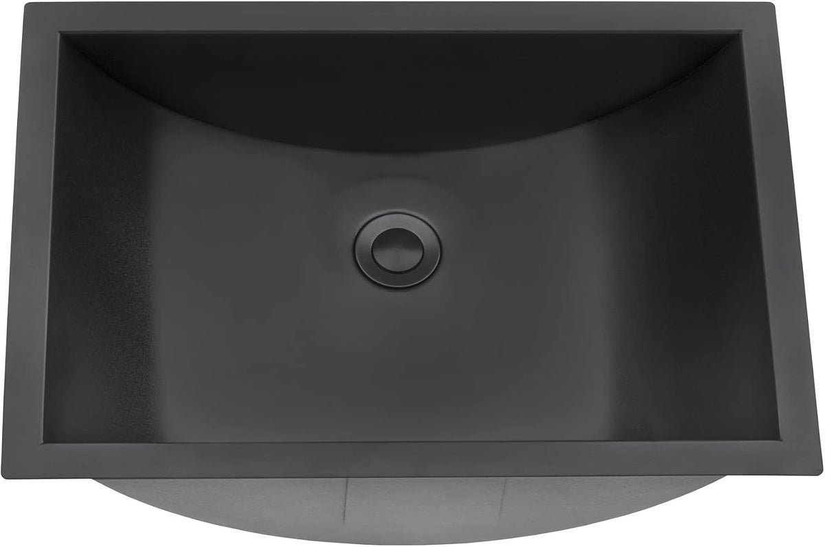 Ruvati 16x11-in Gunmetal Black 16-Gauge Bathroom Sink - RVH6107BL