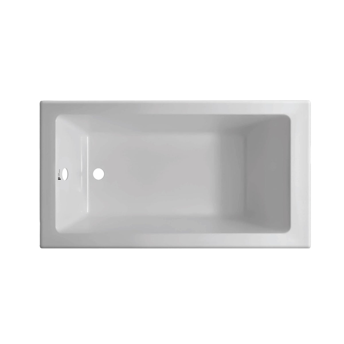Fine Fixtures Drop In White Soaking Bathtub, Fiberglass Acrylic Material, 60"L x 32"W x 19"H