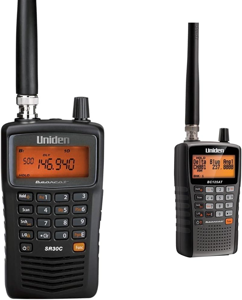 Uniden Bearcat SR30C, 500-Channel Compact Handheld Scanner, Close Call RF Capture & Bearcat BC125AT Handheld Scanner, 500-Alpha-Tagged Channels, Close Call Technology, PC Programable