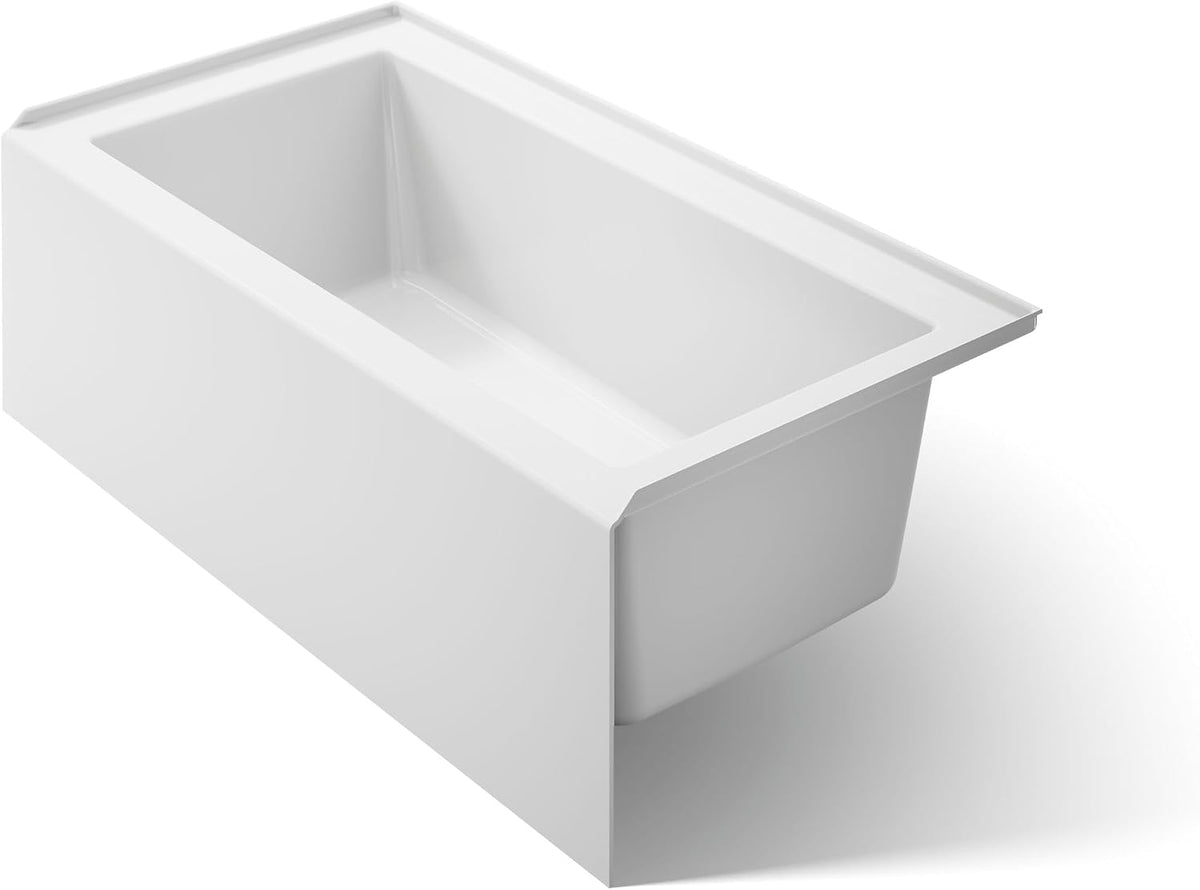 Kohler 1957-RA-0 UnderscoreÂ® 60" x 32" alcove bath right drain, White