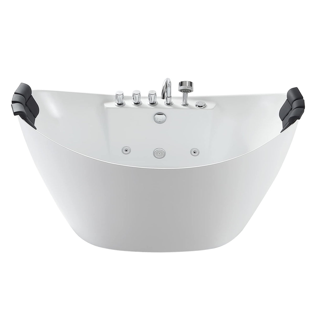 Empava 59" Corner Jetted Bathtub - 2 Person Whirlpool Tub with Heater