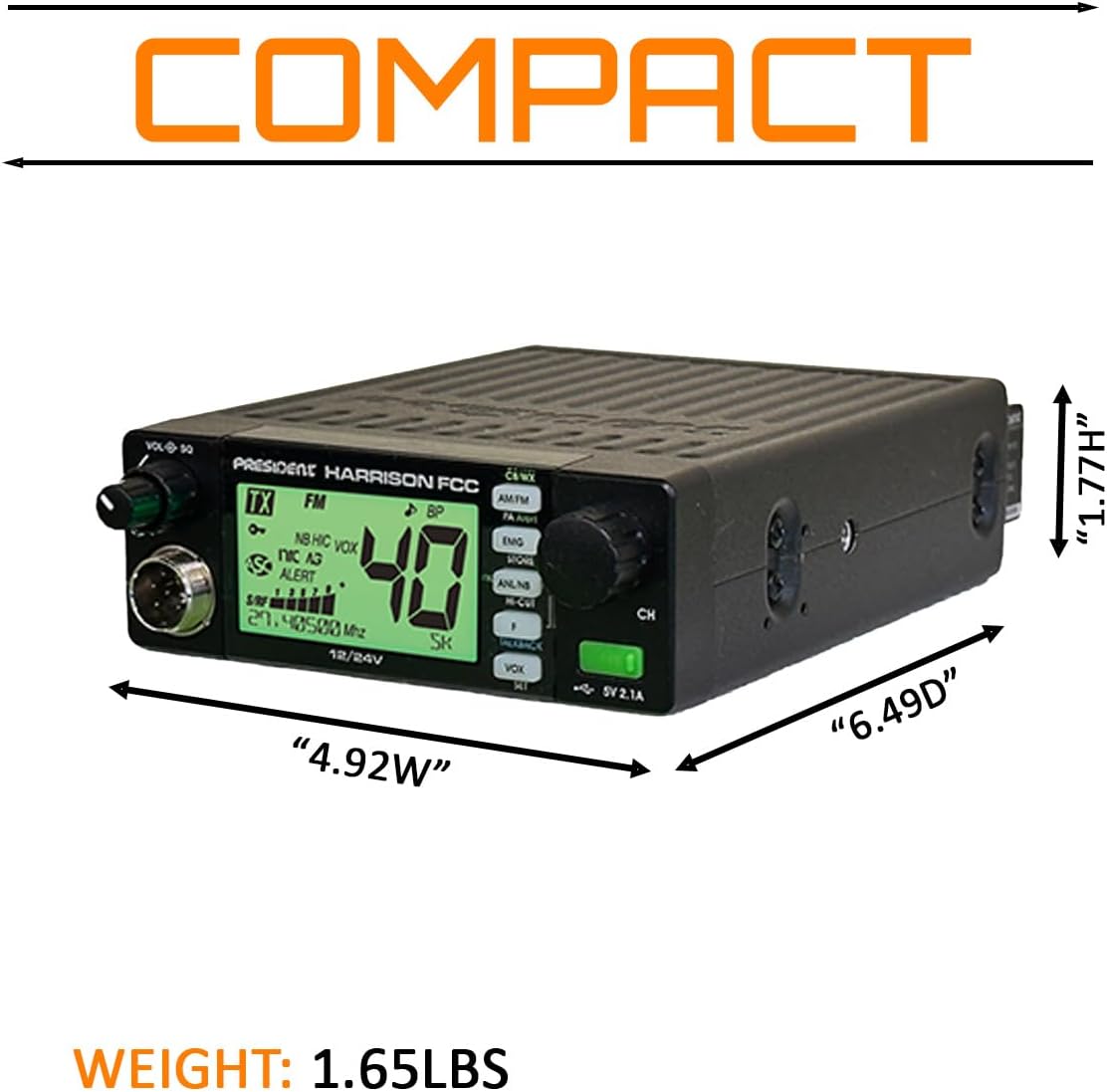 President Harrison FCC AM/FM Mobile CB Radio with CTCSS/DCS