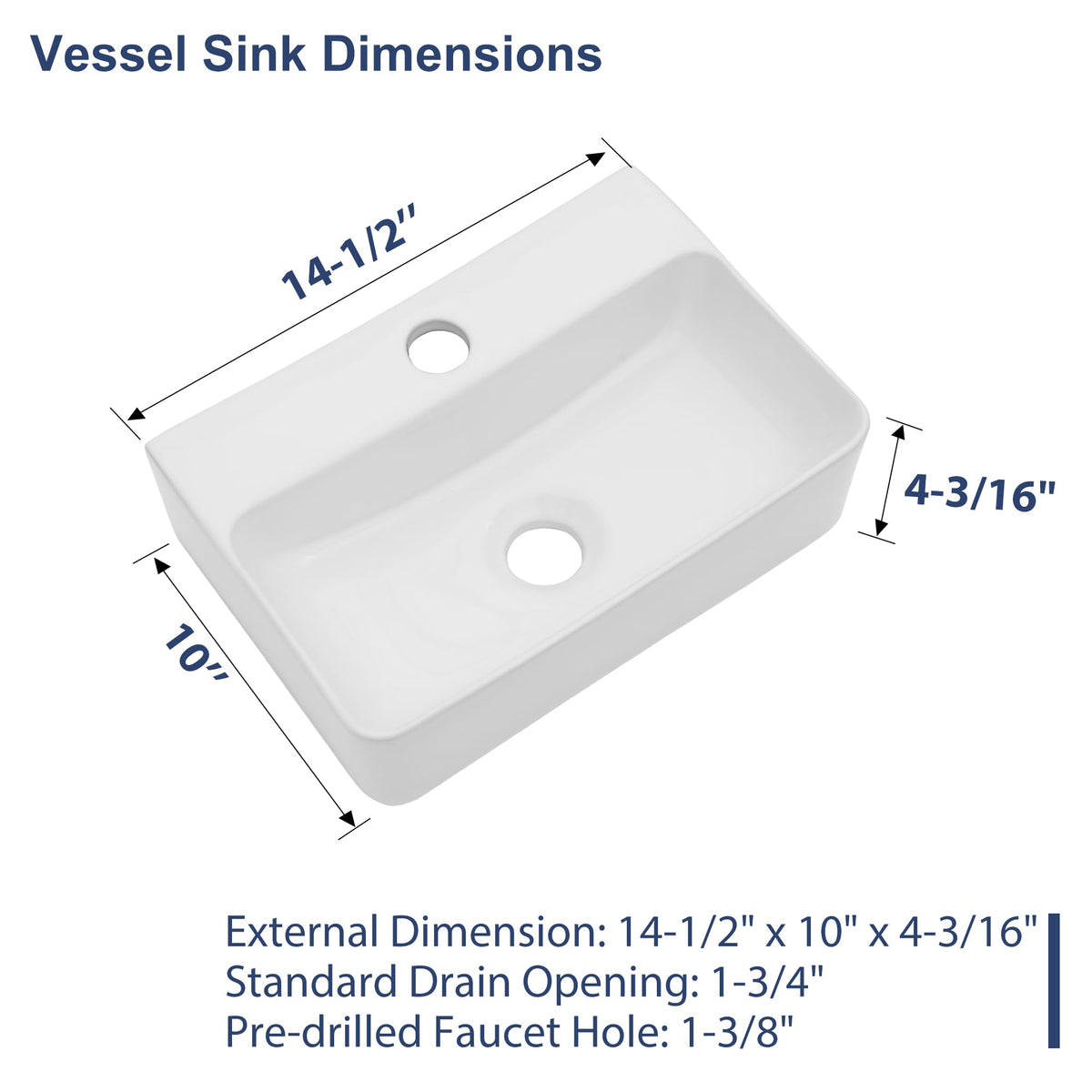 Lordear Wall Mount Bathroom Sink 21x12 Inch White Rectangle Sink with Overflow Porcelain Ceramic Floating Bathroom Vessel Sinks, Wall Hung Wash Hand Basin