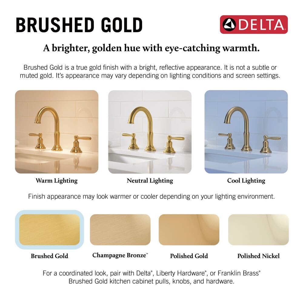 Delta Roe Centerset Brushed Nickel Bathroom Faucet, 4 Inch 3 Hole Bathroom Sink Faucet for Vanity, Push-Pop Drain Assembly, Stainless 25985LF-SS