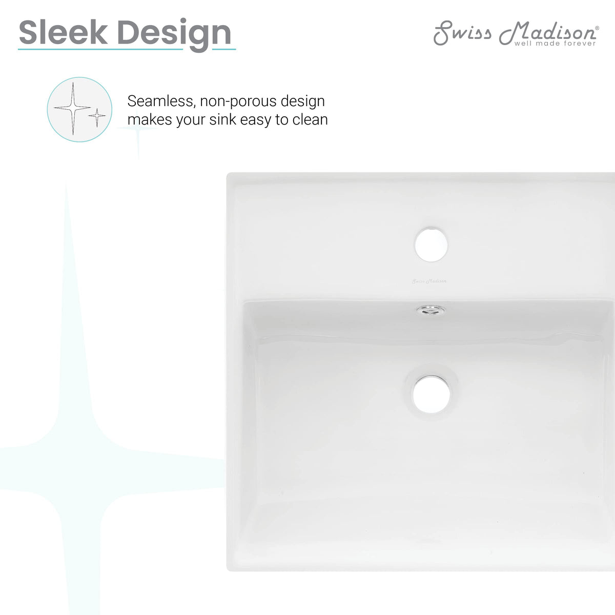 Claire 30" Rectangle Wall Mount Bathroom Sink in Glossy White