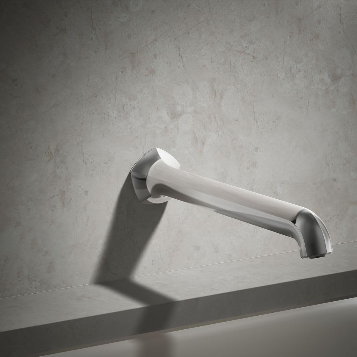 KOHLER 27115-2MB Occasion Wall-Mount 12" Bath Spout, Nondiverter Bathtub Spout with Slip-Fit Connection, Vibrant Brushed Moderne Brass