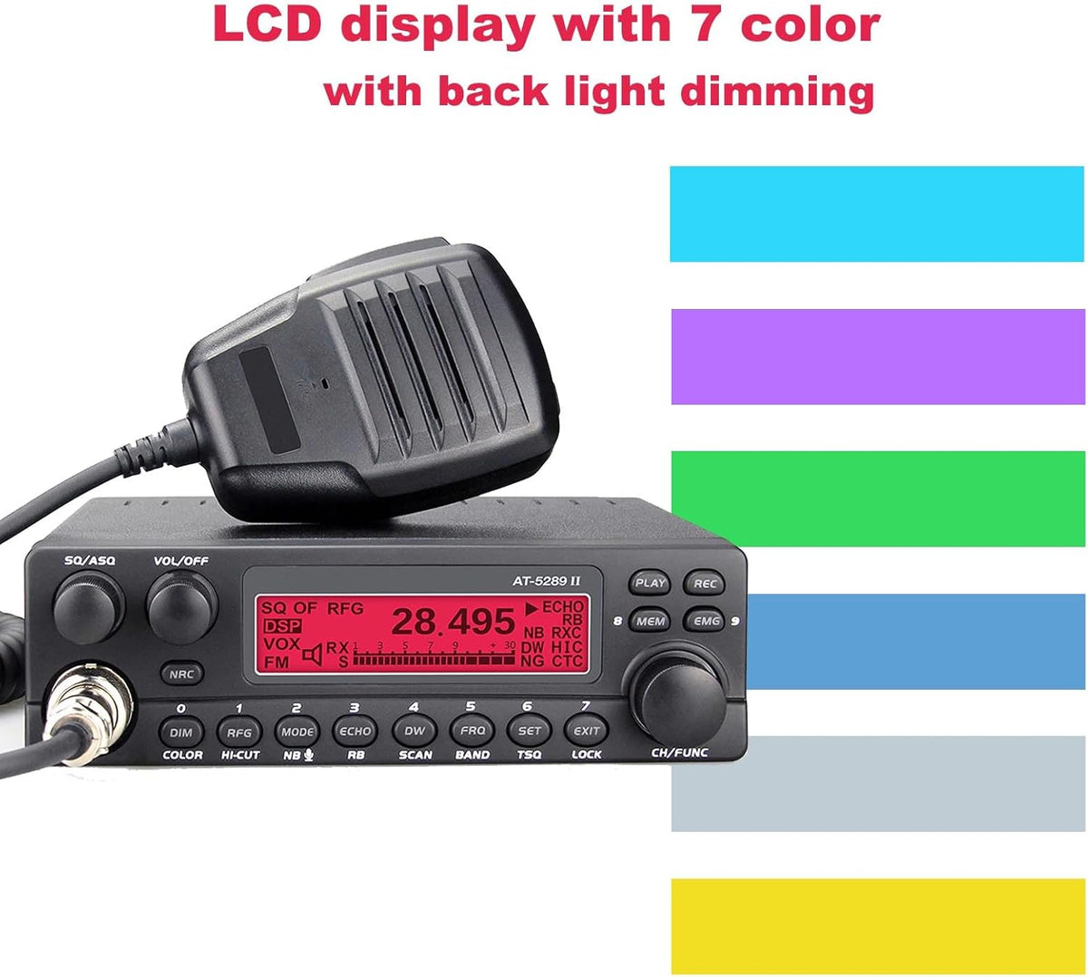 High Power 50W Transceiver 10 Meter Mobile Ham Radio AT-5289 II