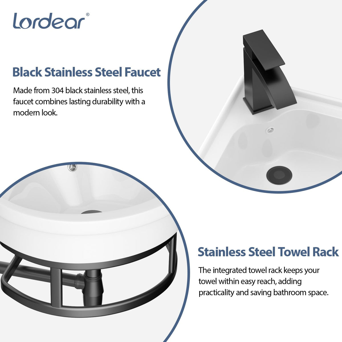 Lordear Wall Mount Bathroom Sink 21x12 Inch White Rectangle Sink with Overflow Porcelain Ceramic Floating Bathroom Vessel Sinks, Wall Hung Wash Hand Basin