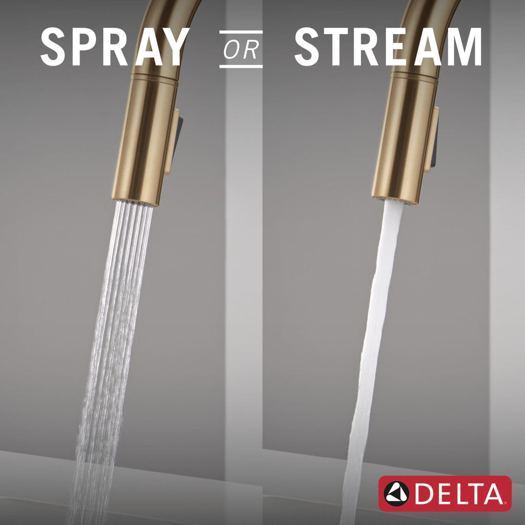 Delta Nicoli Brushed Nickel Kitchen Faucet with Pull Down Sprayer, Modern Single Hole Kitchen Sink Faucet, Single Handle, Stainless Steel 19867LF-SS