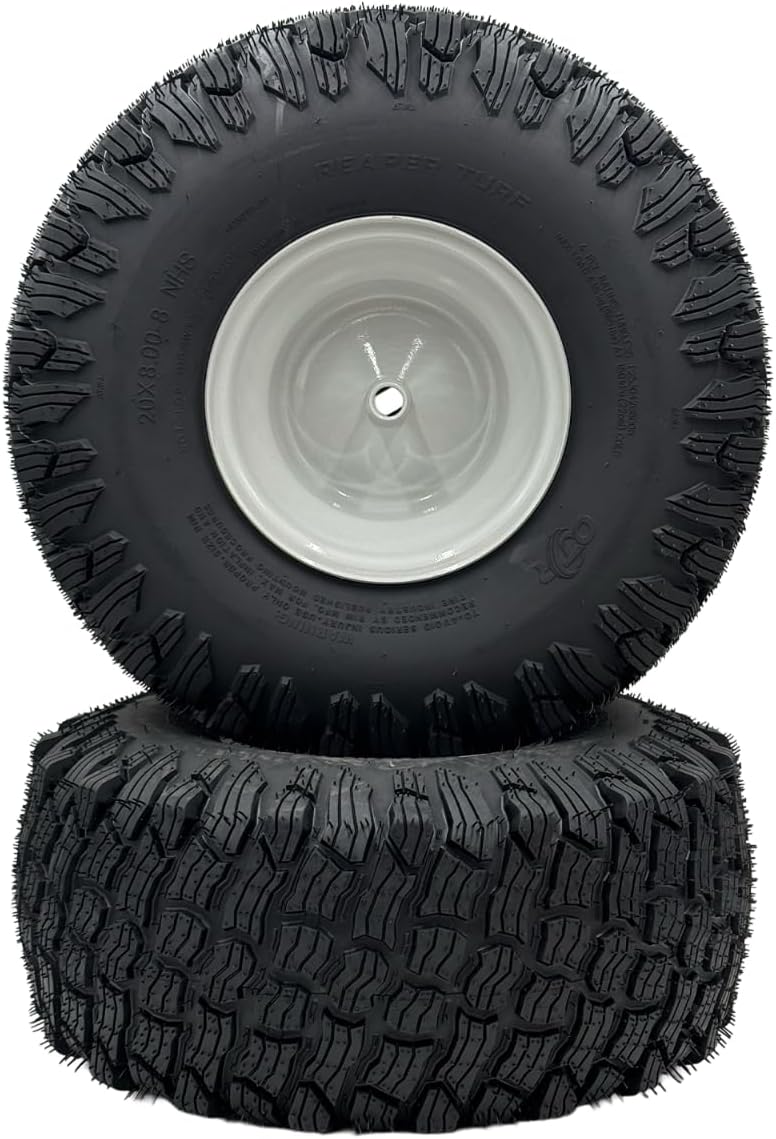 20x8.00-8 Reaper Lawn Mower Wheel - Set - 3/4 Inch Axle, 2.90 Inch Hub