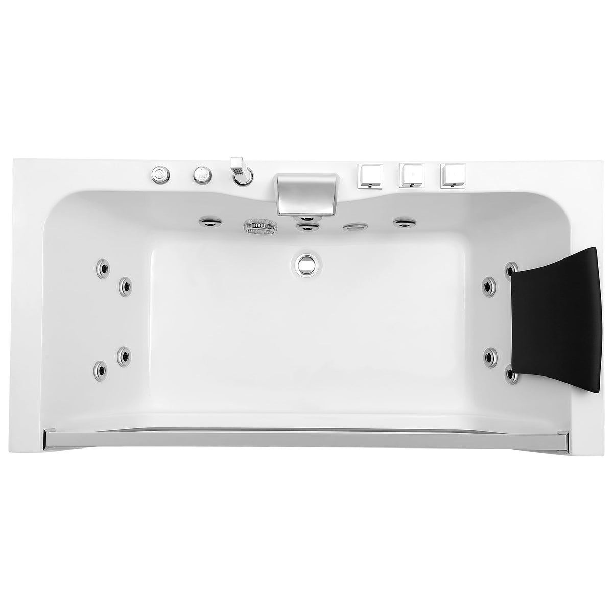 Empava 59" Corner Jetted Bathtub - 2 Person Whirlpool Tub with Heater