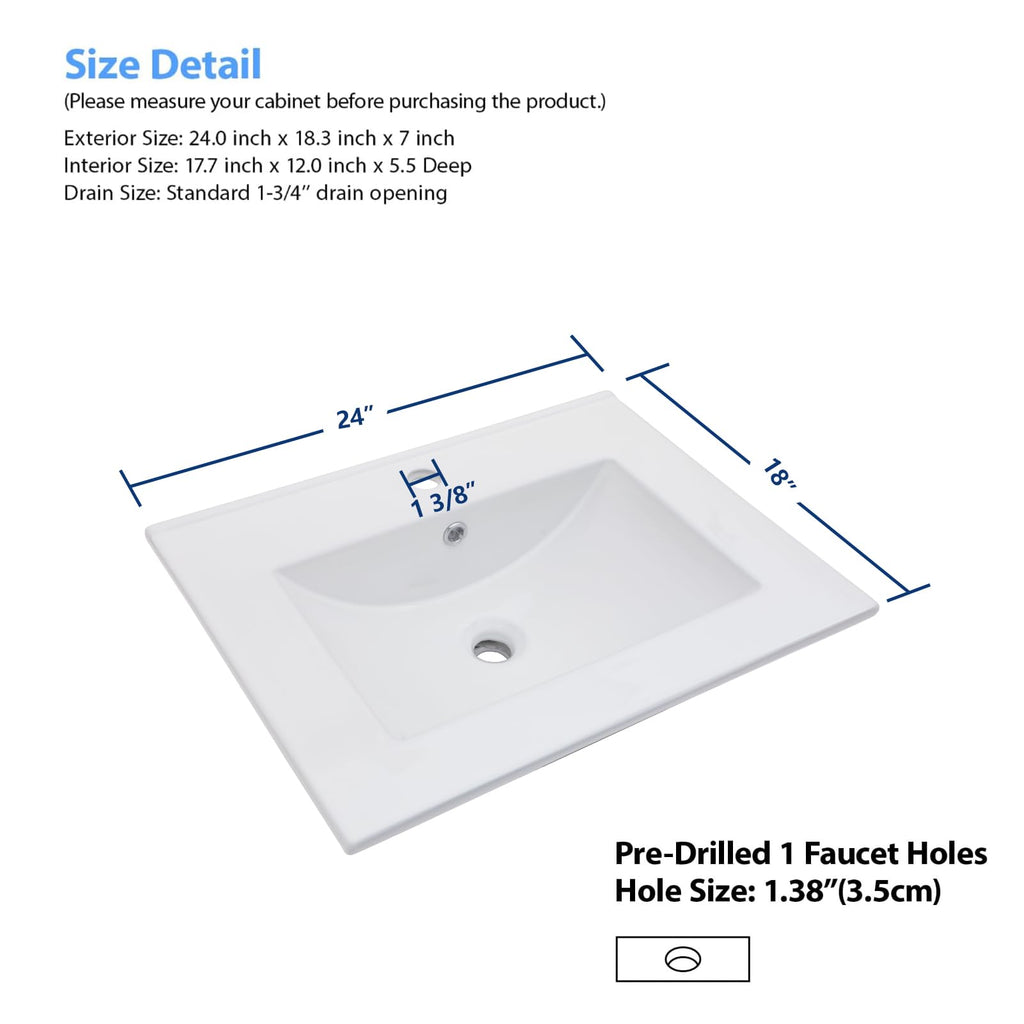 Lordear 17x12 Inch Undermount Bathroom Sink (Installation Size: 15"x10") Vanity Small Sinks Rectangle Pure White Porcelain Ceramic Bath Lavatory Vanity Sink Basin with Overflow