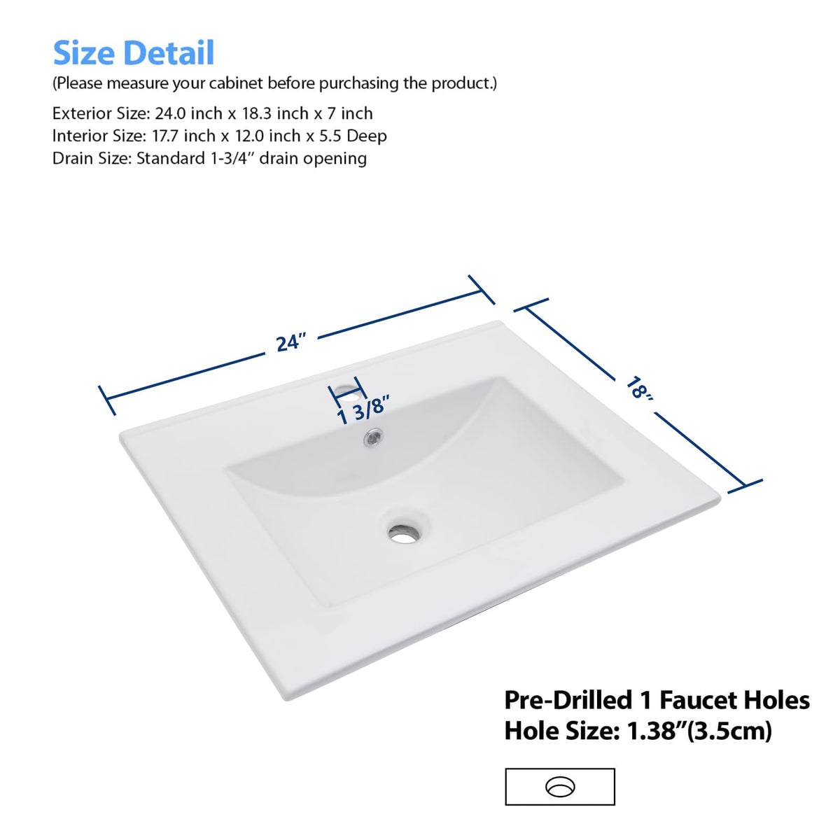 Lordear 17x12 Inch Undermount Bathroom Sink (Installation Size: 15"x10") Vanity Small Sinks Rectangle Pure White Porcelain Ceramic Bath Lavatory Vanity Sink Basin with Overflow