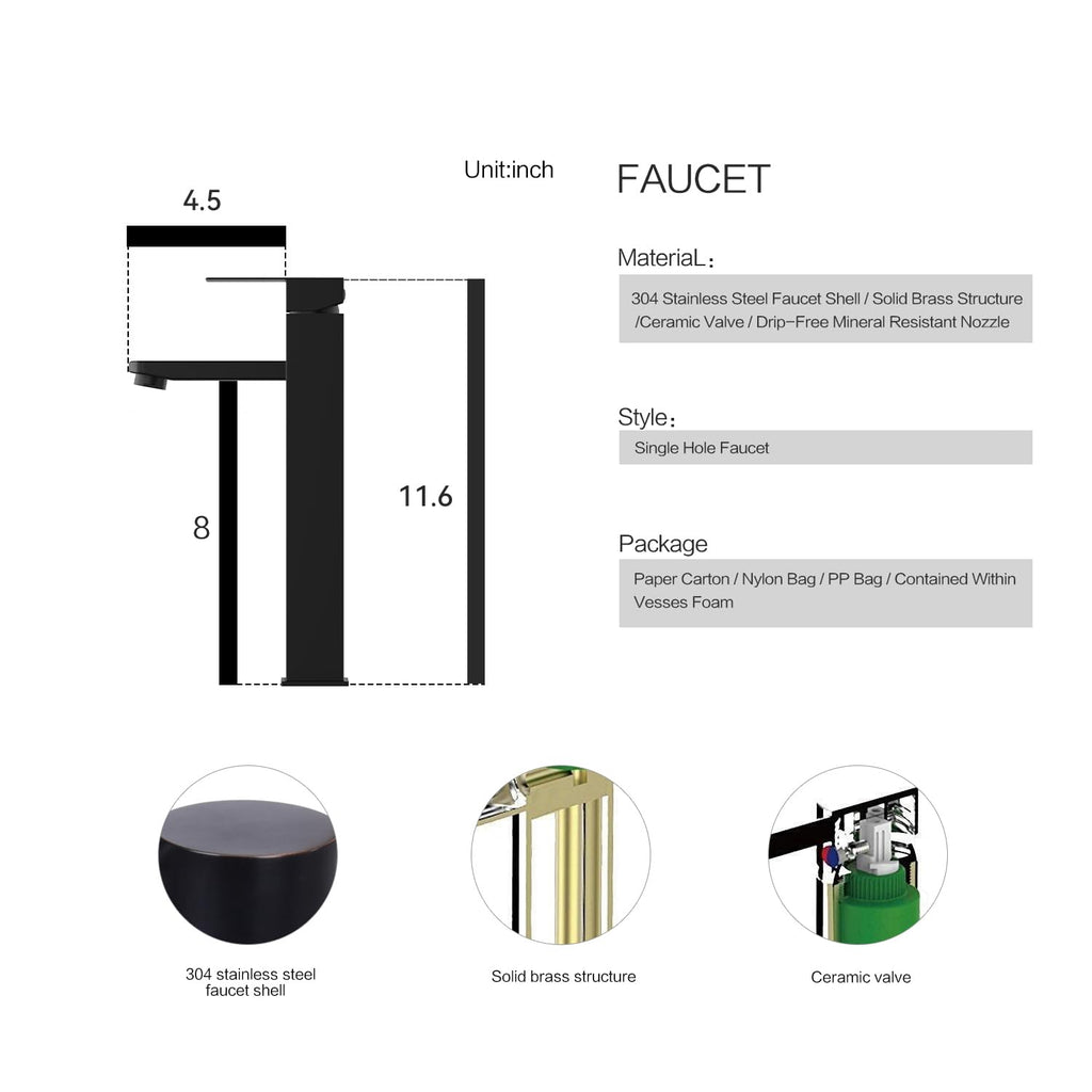 Ceramic Bathroom Sink, Black 19" x 15" Above Counter Porcelain Vessel Sink