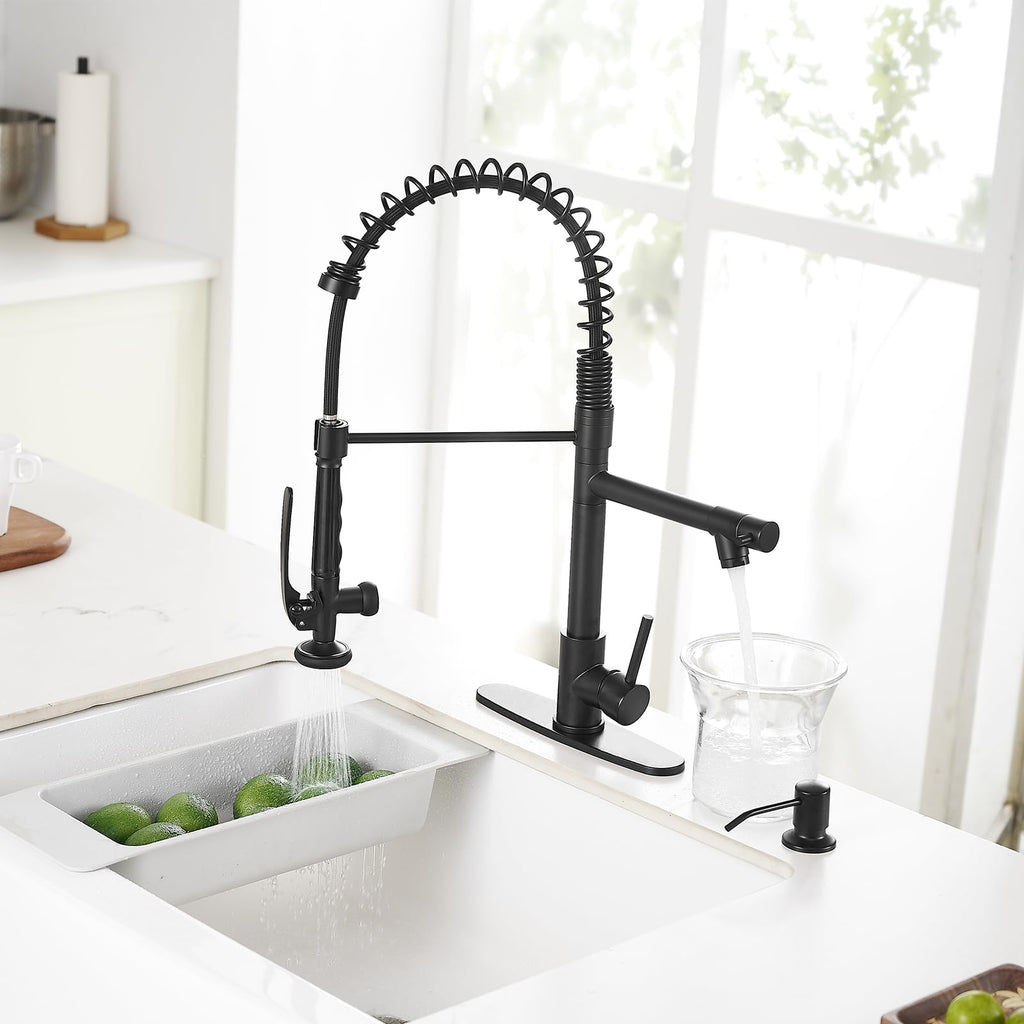 Fapully Black Kitchen Faucet,Commercial Pull Down Kitchen Sink Faucet
