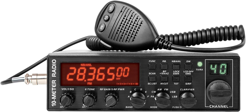 5558 SSB CB Radio 10-Meter Multi-Mode Mobile Transceiver, 50W AM/FM/CW 45W SSB, 360 Channels Programmable, Instant Channel 9, NB/ANL, SWR Calibration, ASQ for Long Range