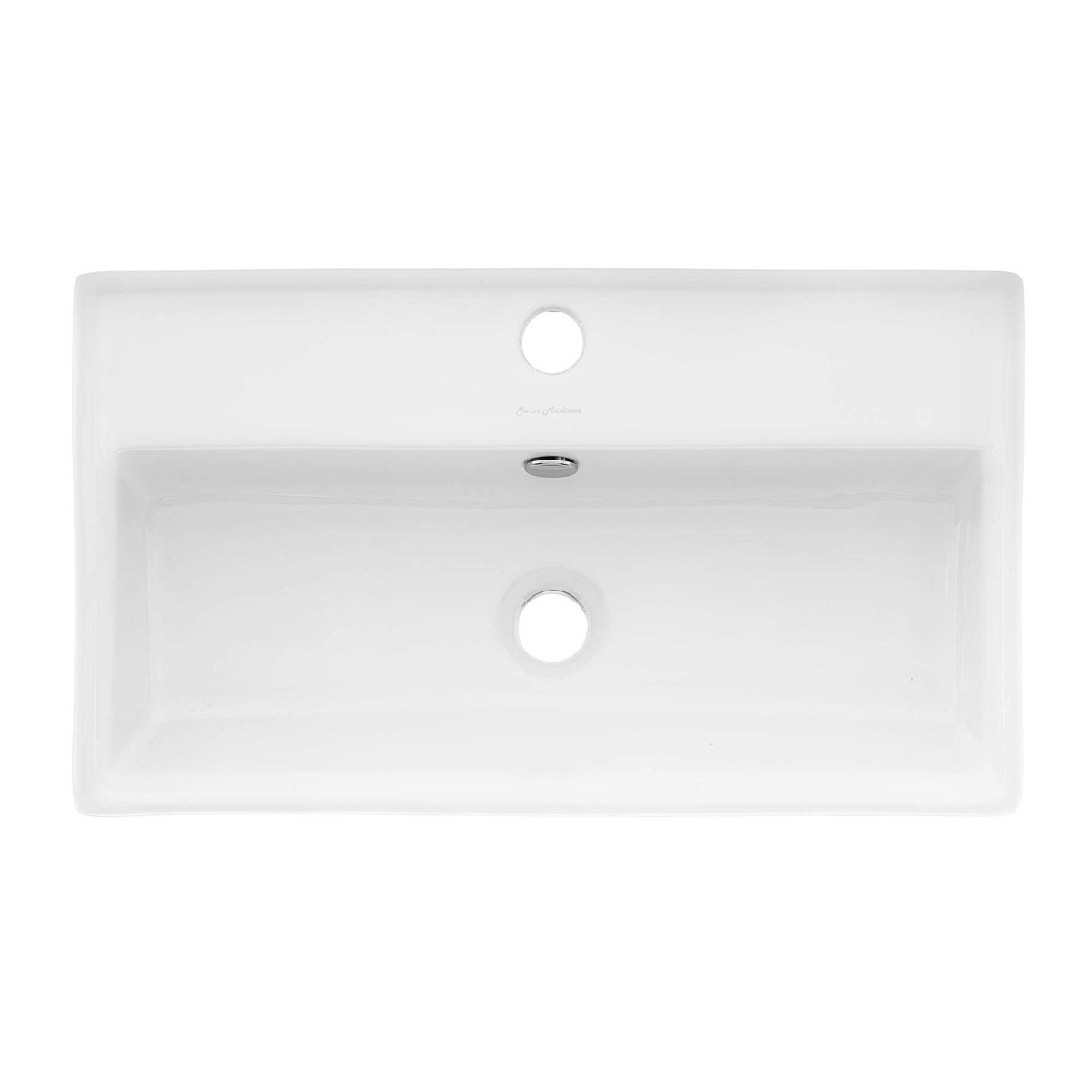 Claire 30" Rectangle Wall Mount Bathroom Sink in Glossy White