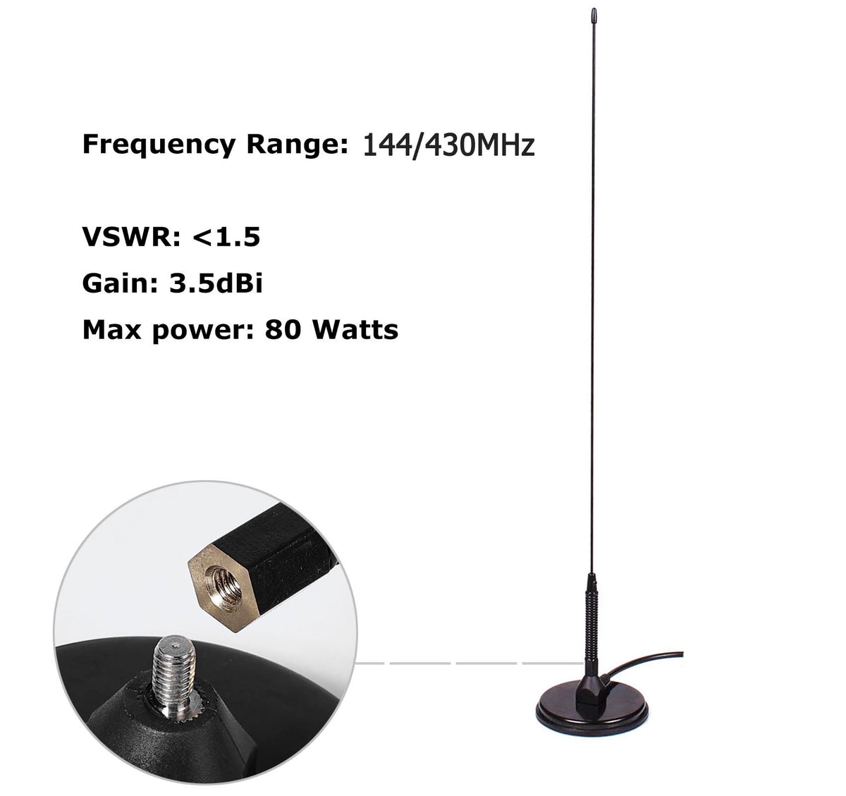 Mobile Ham Radio AT-779UV 20-Watt, Dual Band Mobile Radio w/Cable