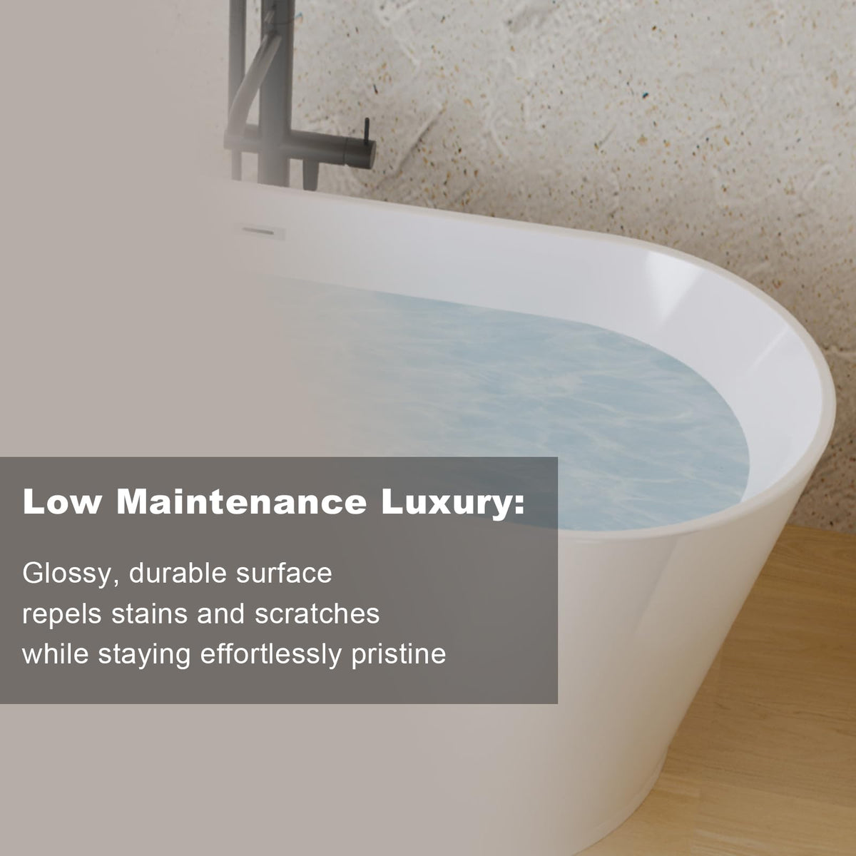GDFStudio 67" Acrylic Freestanding Bathtub with Diamond Pattern, Modern Oval Soaking Tub, Freestanding Bath Spa Tub, Brushed Nickel Overflow & Pop-Up Drain, cUPC Certified, Glossy White