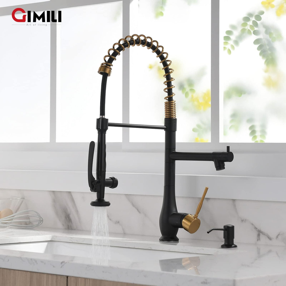 GIMILI Commercial Kitchen Sink Faucet with Pull Down Sprayer Brushed Nickel