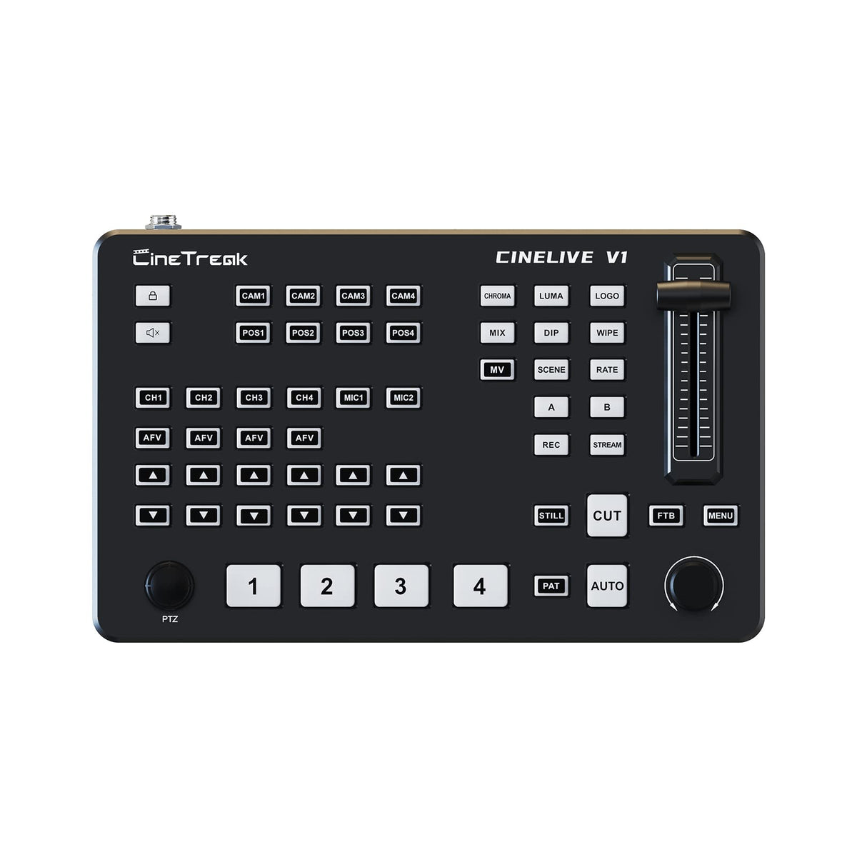 CINETREAK C1 4*HDMI Video Mixer Switcher with 5inch Screen livestream Video Mixer H.264 Recorder with PTZ Camera Control Broadcast switcher Live Production Mixer for OBS,Vmix,YouTube,Ins