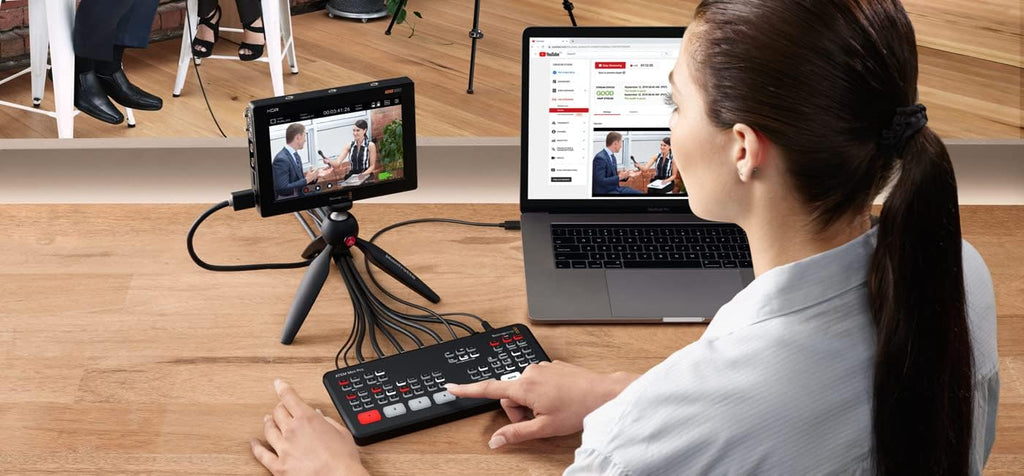Blackmagic Design ATEM Mini Pro HDMI Live Stream Switcher Bundle with 6â HDMI Cable, 7â Cat5e Cable, and 5-Pack of SolidSignal Cable Ties (SWATEMMINIBPR)