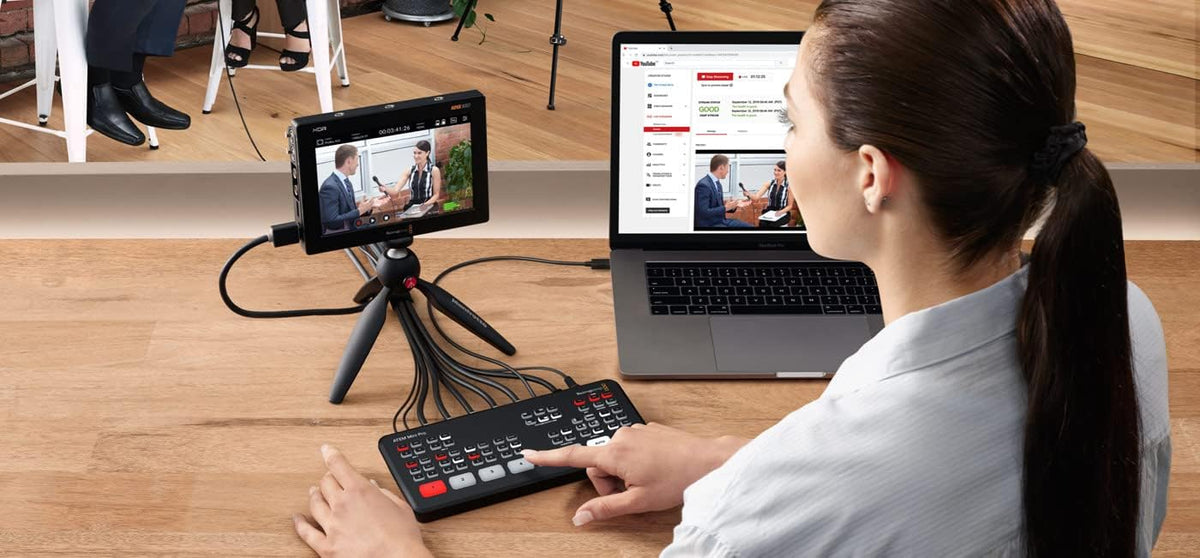Blackmagic Design ATEM Mini Pro HDMI Live Stream Switcher Bundle with 6â HDMI Cable, 7â Cat5e Cable, and 5-Pack of SolidSignal Cable Ties (SWATEMMINIBPR)