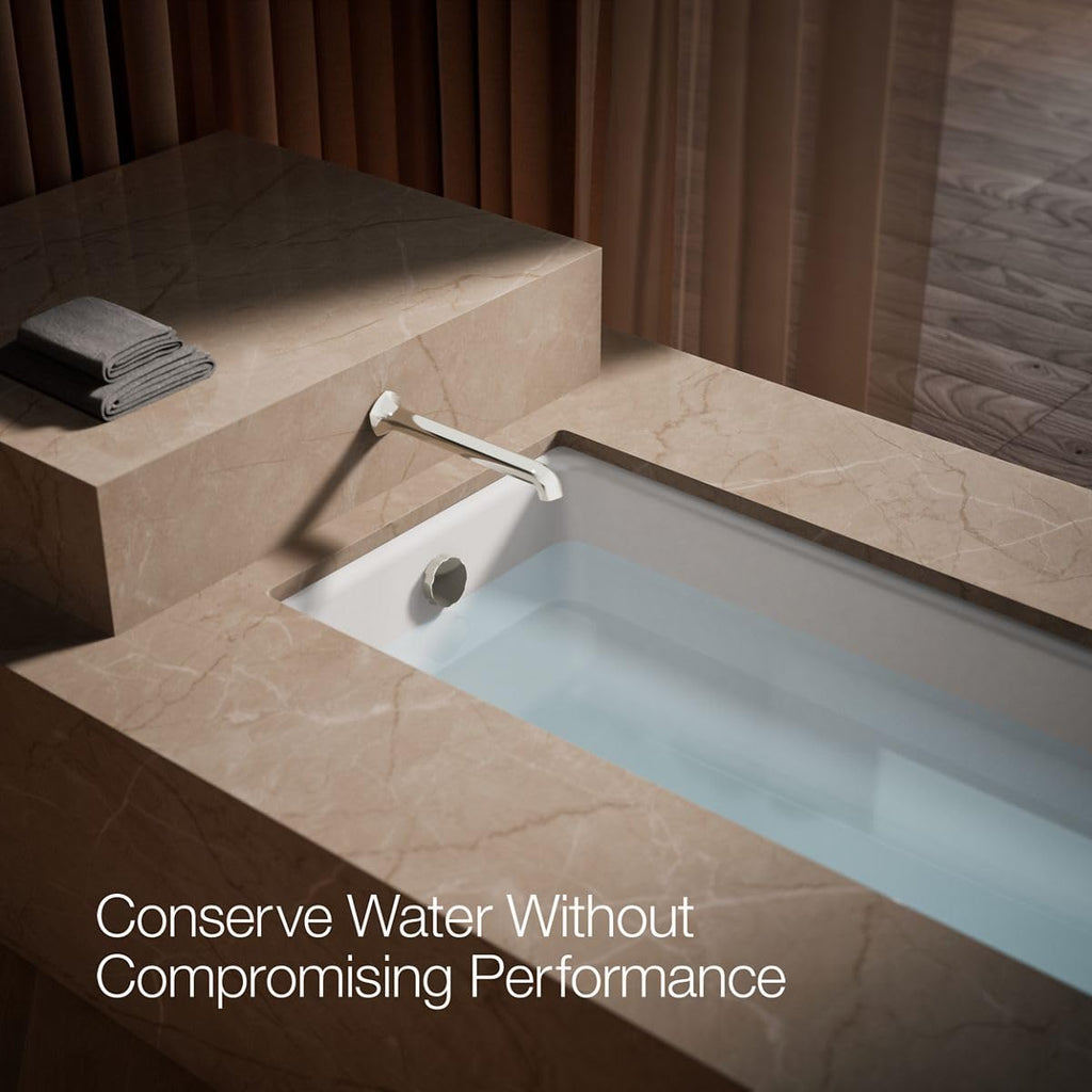 KOHLER 27115-2MB Occasion Wall-Mount 12" Bath Spout, Nondiverter Bathtub Spout with Slip-Fit Connection, Vibrant Brushed Moderne Brass