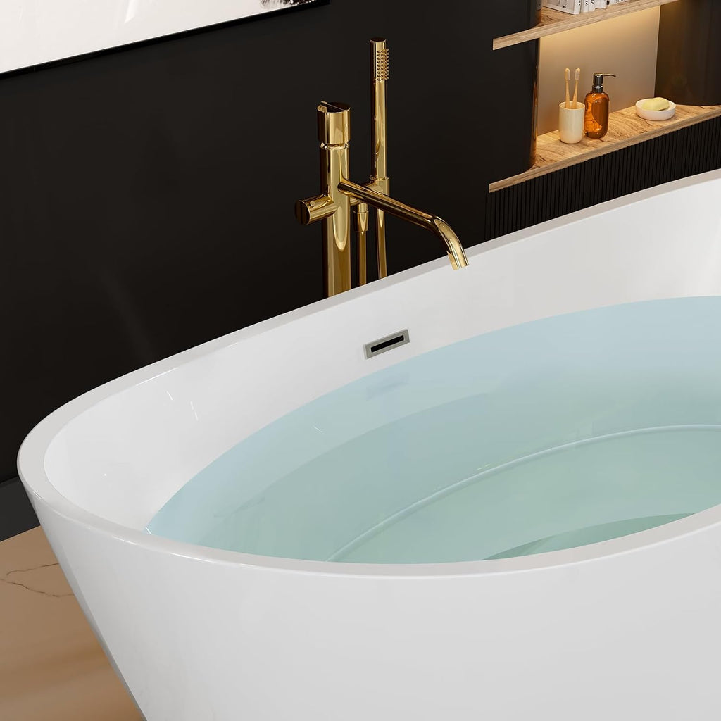 Empava 67" Luxury Freestanding Soaking Bathtub - Modern Oval Spa Tub