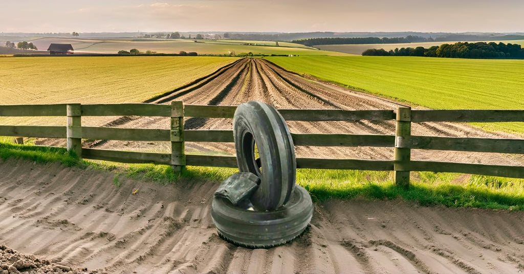 Two 5.00-15 Tri-Rib Front Tractor Tires Heavy Duty with Tubes F2 3-Rib 500x15, Wheels for Superior Control, Stability, and Performance in Farming Operations