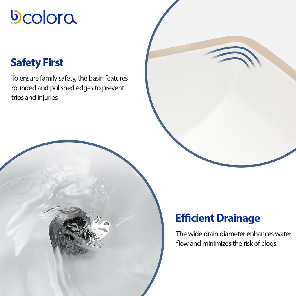 Undermount Bathroom Sink Oval - Dcolora 18"x15" White Porcelain Ceramic Oval Vessel Sink Under Counter Lavatory Vanity Bath Sink Bowl Basin With Overflow