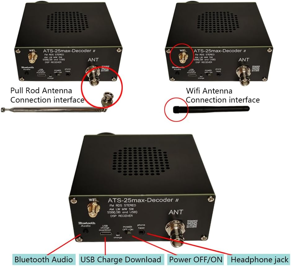 Upgraded SI4732 ATS25 Max-Decoder II Shortwave Radio Receiver