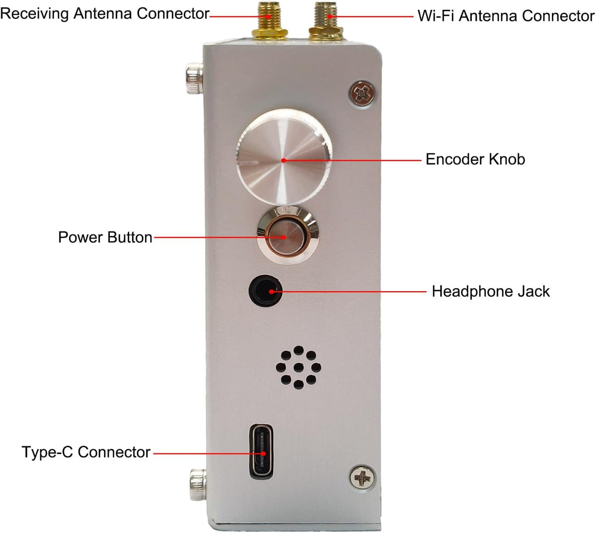 Upgraded ATS-Decoder Mega SDR Radio Receiver 4" Touch Color Screen SI4735D60 High-Sensitivity Chip AM FM SYNC SSB CW DIGI Built-in 4000mAh Battery Aluminum Alloy Housing, Stereo Speakers