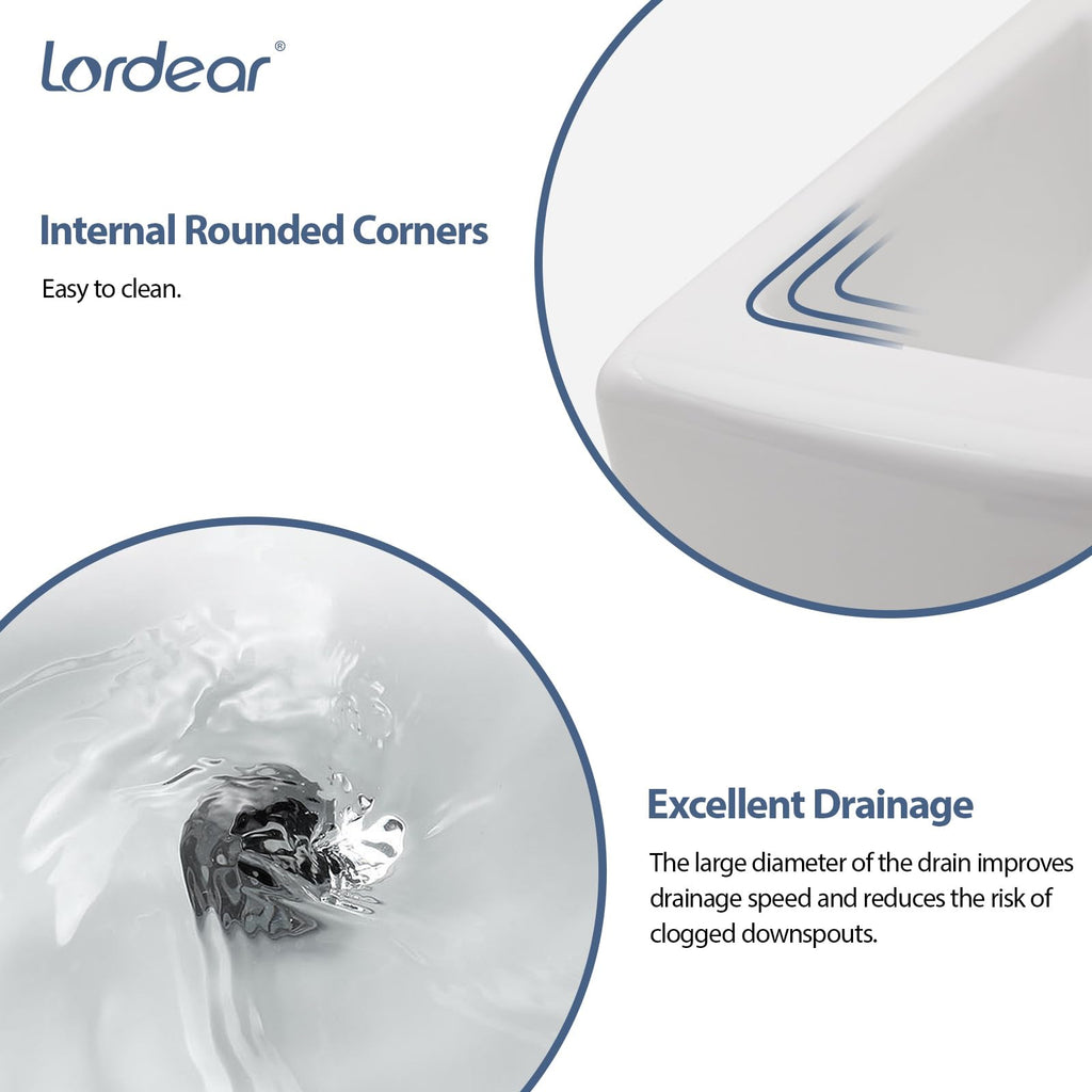 Lordear Wall Mount Bathroom Sink 21x12 Inch White Rectangle Sink with Overflow Porcelain Ceramic Floating Bathroom Vessel Sinks, Wall Hung Wash Hand Basin