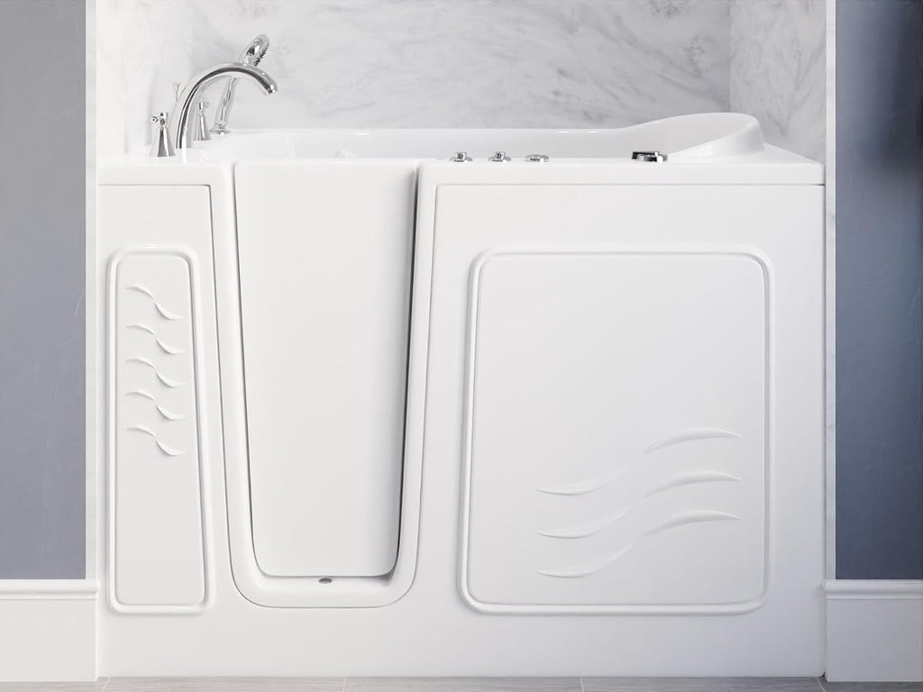 ANZZI Walk In Tub, 30 X 53 In, Left Drain, Air & Whirlpool Jets, 110v