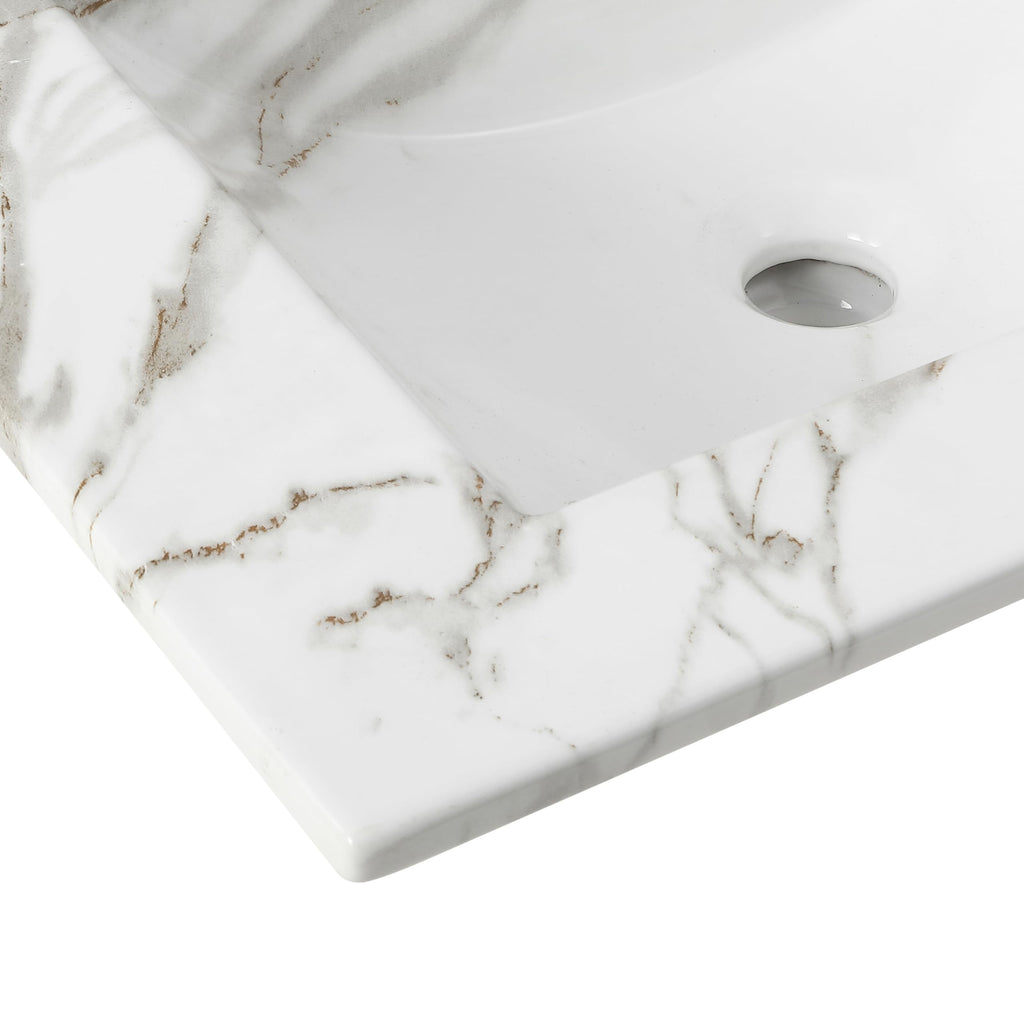 JONATHAN Y Ancillary 30" Bathroom 3-Hole Sink Top, White