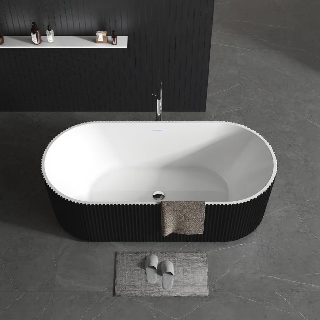 49" Acrylic Freestanding Bathtub - Japanese Square Soaking Tub with Built-in Seat & Toe-Tap Drain, Glossy White Finish, CUPC Certified