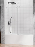 Frameless Bathtub Shower Door 56-60" W x 57" H, Brushed Nickel