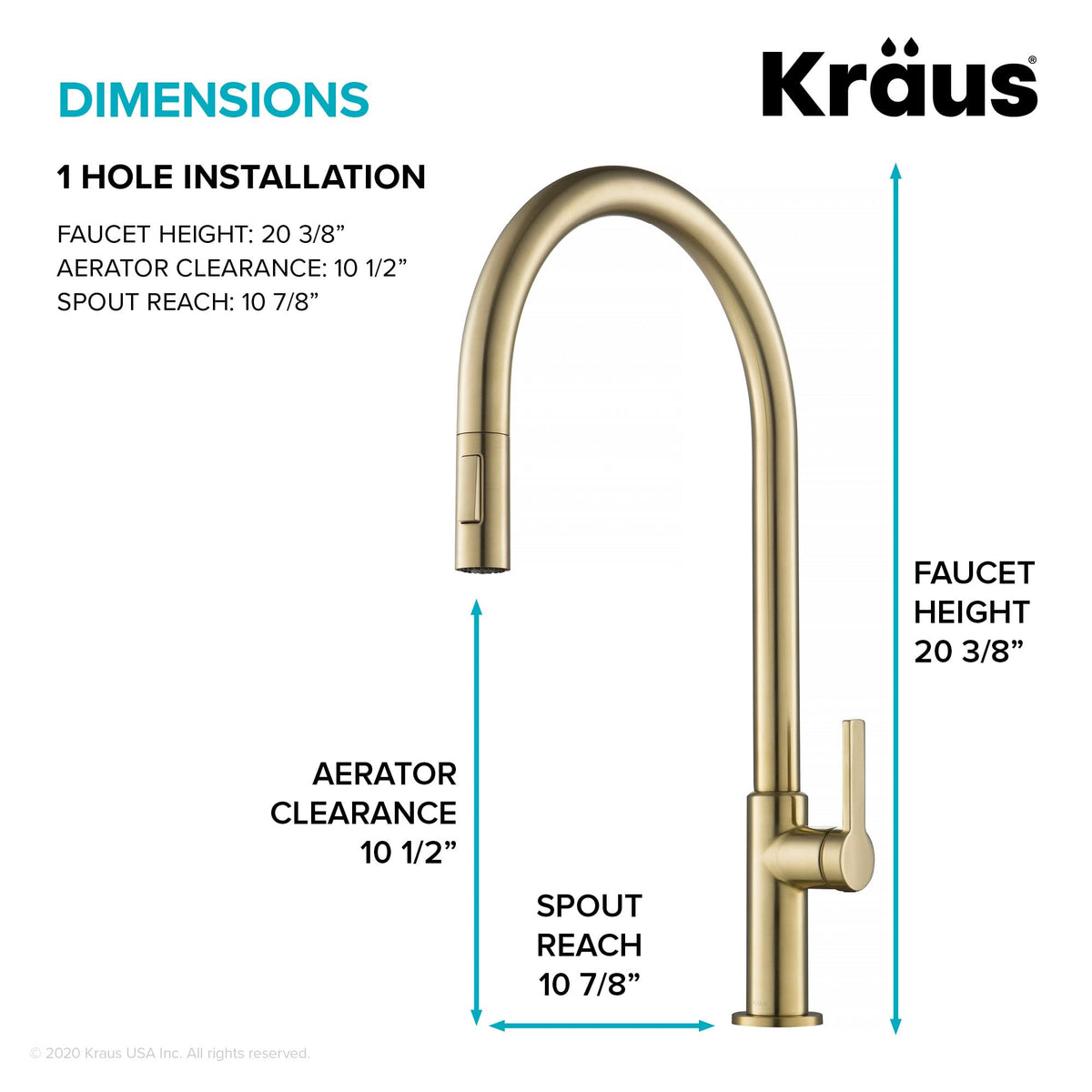 KRAUS Spot Free Stainless Steel Pull Down Kitchen Faucet KPF-2820SFS