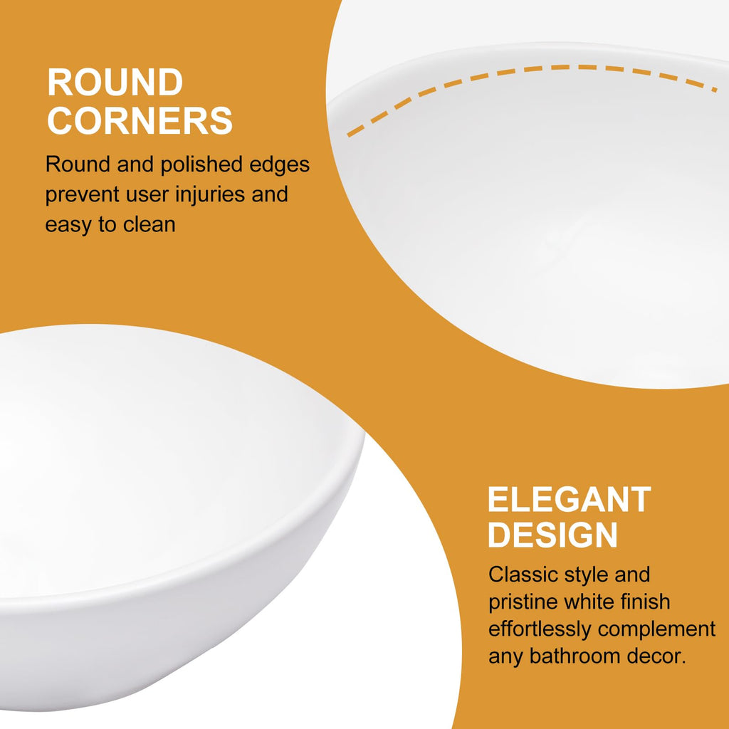 Mocoloo Bathroom Sink Undermount 22"x16" White Rectangle Porcelain Sink with Vertical Sides and Overflow Drain Under Counter Mount Ceramic Lavatory Vanity Sinks for Bathroom Interior Size 19 x 13