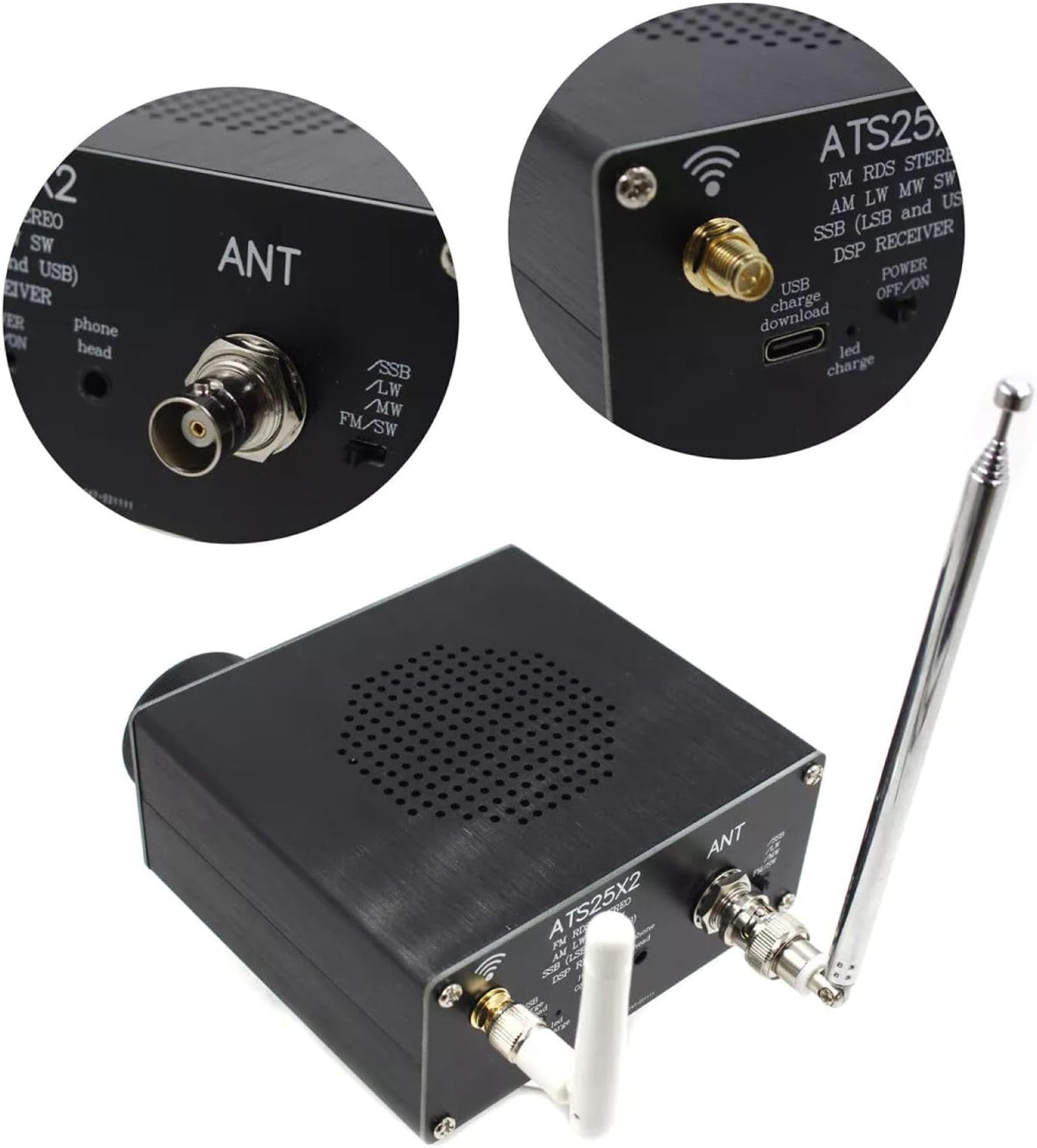 ATS25X2 WiFi Full Band Radio Receiver with Spectrum Scanning Support FM AM LSB USB SSB Modes
