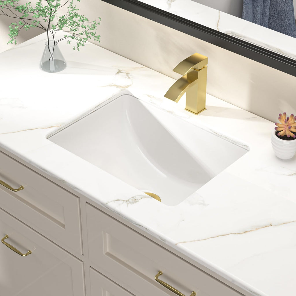Undermount Bathroom Sink Oval - Dcolora 18"x15" White Porcelain Ceramic Oval Vessel Sink Under Counter Lavatory Vanity Bath Sink Bowl Basin With Overflow