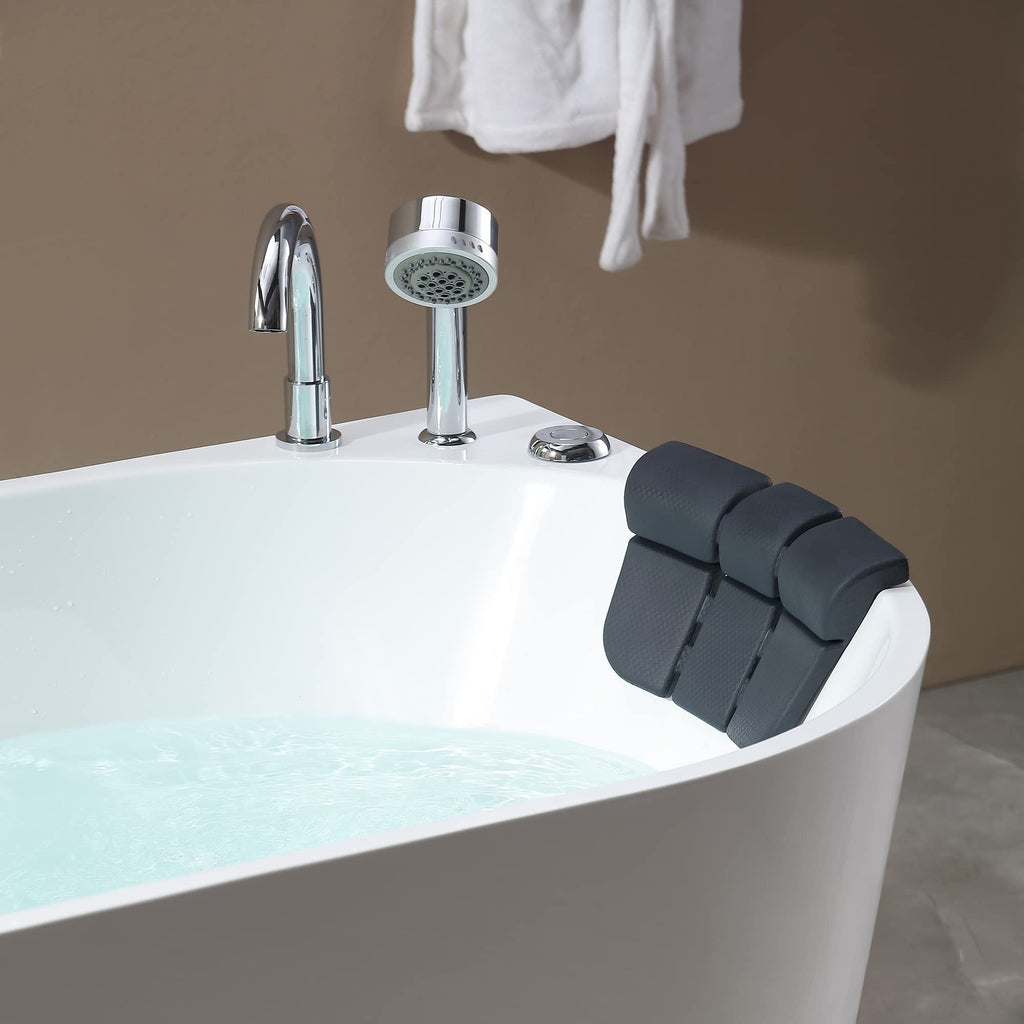 Empava 59" Corner Jetted Bathtub - 2 Person Whirlpool Tub with Heater